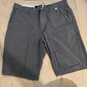 Modern Amusement Mens 32 Charcoal Gray Textured Chevron Cotton Chino Shorts